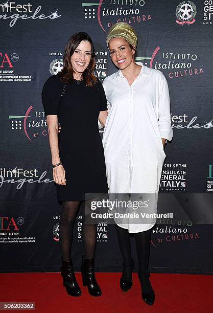 Cecilia Peck and Linor Abargil attend Cocktail Party Celebrating 1th Taormina Film Fest - Los Angeles 2016 at Italian Cultural Institute Of Los...