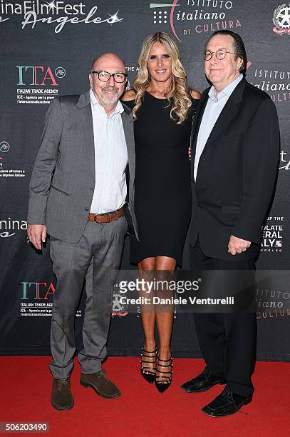 Lorenzo Soria, Tiziana Rocca and Steven Gaydos attend Cocktail Party Celebrating 1th Taormina Film Fest - Los Angeles 2016 at Italian Cultural...