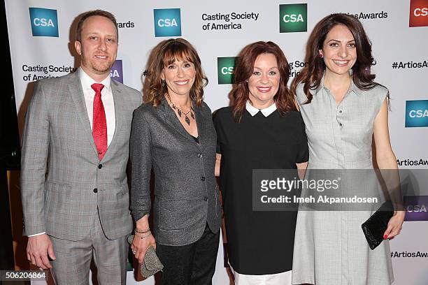 Casting directors Russell Scott, Sharon Bialy, Sherry Thomas, and Gohar Gazazyan attend the Casting Society Of America's 31st Annual Artios Awards at...