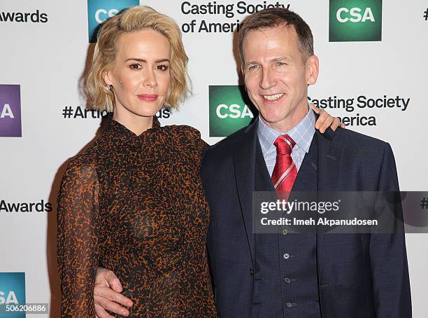 Casting director Richard Hicks and actress Sarah Paulson attend the Casting Society Of America's 31st Annual Artios Awards at The Beverly Hilton...