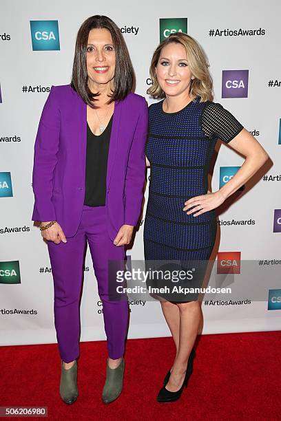 Linda Lowy and Jamie Castro attends the Casting Society Of America's 31st Annual Artios Awards at The Beverly Hilton Hotel on January 21, 2016 in...