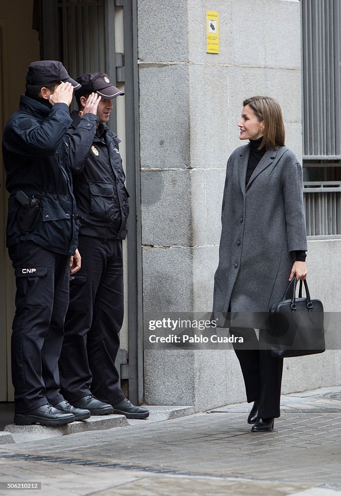 Queen Letizia Of Spain Visits the AECC