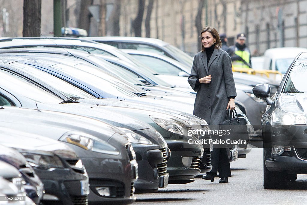 Queen Letizia Of Spain Visits the AECC