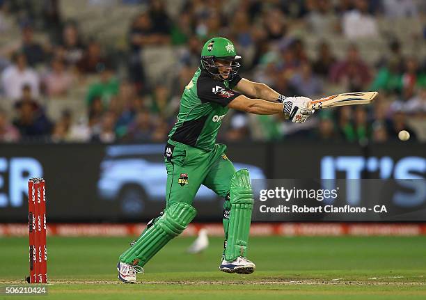 David Hussey of the Stars bats during the Big Bash League Semi Final match between the Melbourne Stars and the Perth Scorchers at the Melbourne...