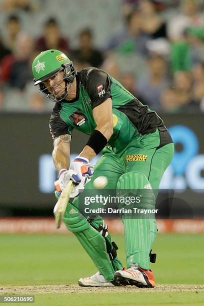 Kevin Pietersen of the Melbourne Stars bats during the Big Bash League Semi Final match between the Melbourne Stars and the Perth Scorchers at...