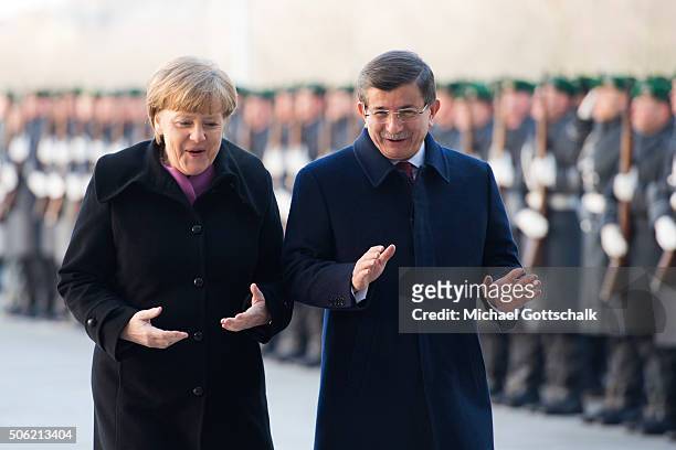 German Chancellor Angela Merkel and Turkish Prime Minister Ahmet Davutoglu meet for German-Turkish Government Consultations at the Chancellery on...