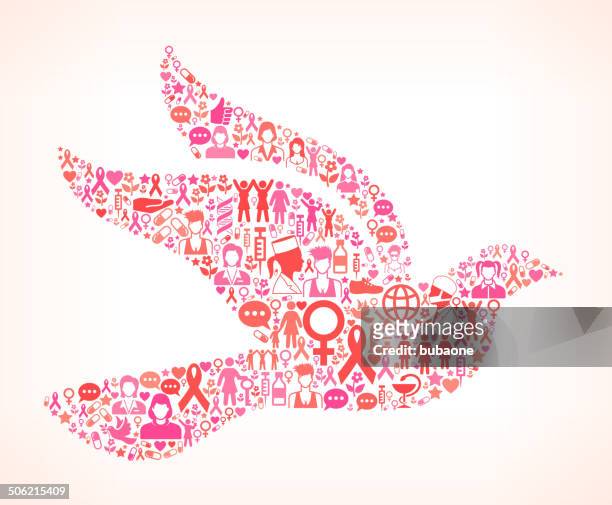 dove breast cancer awareness lizenzfreie vektorgrafiken - krebsschleife stock-grafiken, -clipart, -cartoons und -symbole