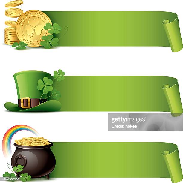 st patrick's day - paper curl banner set - 運氣 幅插畫檔、美工圖案、卡通及圖標