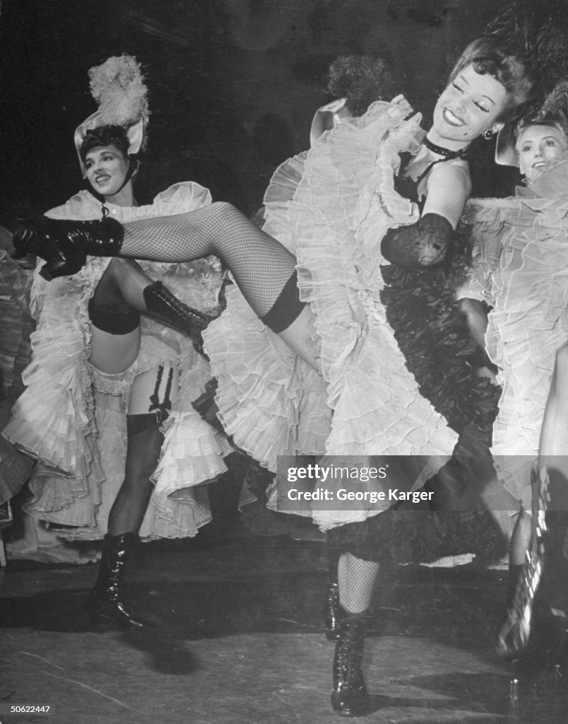 Girls performing the Can Can during the New Opera Company's Broadway ...