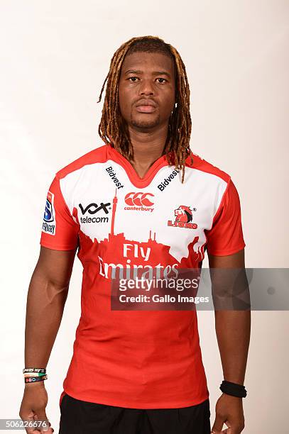 Howard Mnisi poses during the 2016 Lions Super Rugby headshots session on January 21, 2016 in Johannesburg, South Africa.