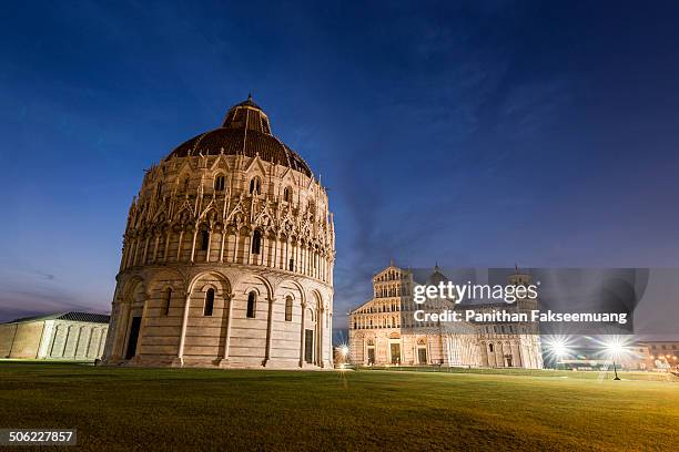 Baptistery of St John, Pisa Cathedral, Leaning Tower of Pisa.