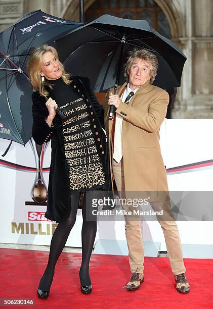 Rod Stewart and Penny Lancaster attend The Sun Military Awards at The Guildhall on January 22, 2016 in London, England.