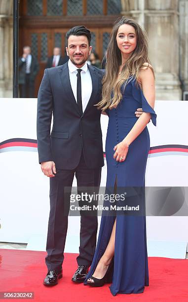 Peter Andre and Emily MacDonagh attends The Sun Military Awards at The Guildhall on January 22, 2016 in London, England.