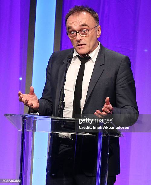 Director Danny Boyle speaks onstage during the Casting Society Of America's 31st Annual Artios Awards at The Beverly Hilton Hotel on January 21, 2016...