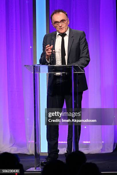 Director Danny Boyle speaks onstage during the Casting Society Of America's 31st Annual Artios Awards at The Beverly Hilton Hotel on January 21, 2016...