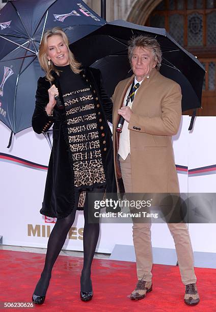 Penny Lancaster and Rod Stewart attend the Sun Military Awards at The Guildhall on January 22, 2016 in London, England.