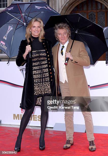 Penny Lancaster and Rod Stewart attend the Sun Military Awards at The Guildhall on January 22, 2016 in London, England.