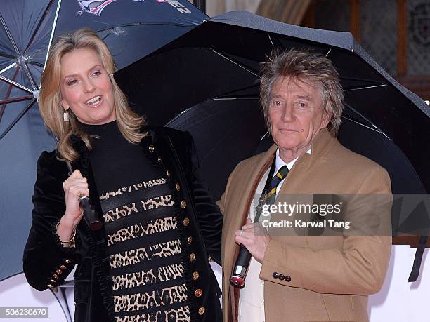 Penny Lancaster and Rod Stewart attend the Sun Military Awards at The Guildhall on January 22, 2016 in London, England.