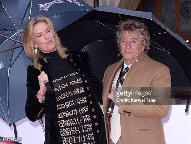 Penny Lancaster and Rod Stewart attend the Sun Military Awards at The Guildhall on January 22, 2016 in London, England.