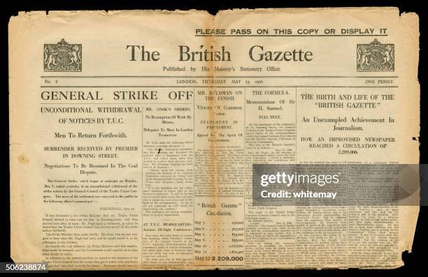 letzte ausgabe der britischen gazette 13. mai 1926 - newspapers uk stock-fotos und bilder