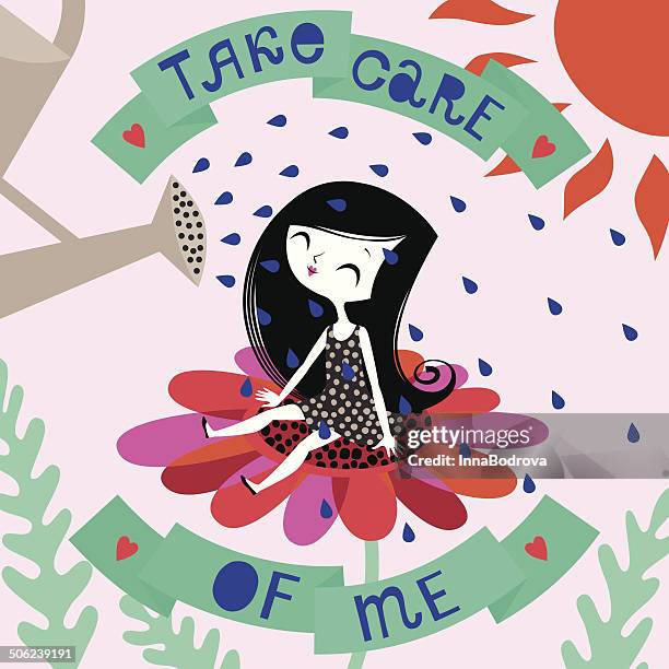 stockillustraties, clipart, cartoons en iconen met take care of me. - baby summer