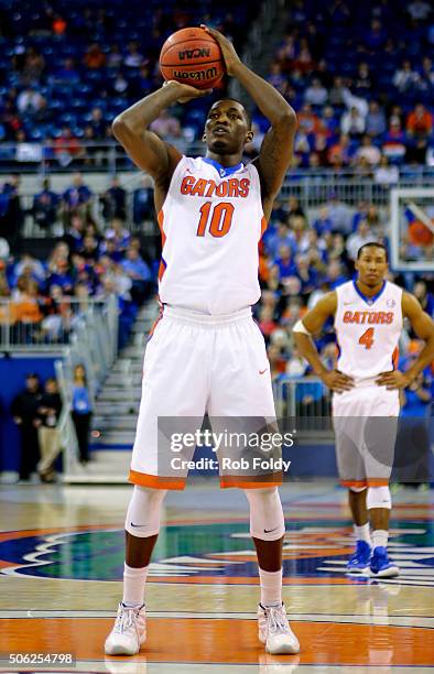 Dorian Finney-Smith of the Florida Gators in action during the game against the Mississippi State Bulldogs at the Stephen C. O'Connell Center on...