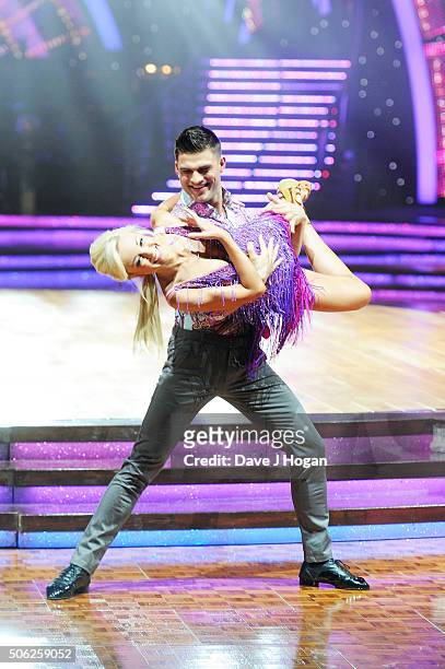 Helen George and Aljaz Skorjanec perform during the Strictly Come Dancing Live Tour rehearsals, Strictly Come Dancing Live Tour opens tomorrow, 22nd...