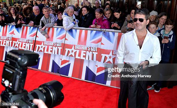 Simon Cowell attends the Britain's Got Talent Auditions on January 22, 2016 in London, England.
