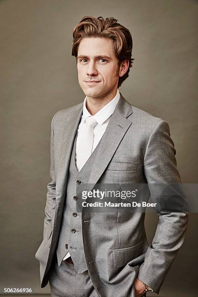 Aaron Tveit of FOX's 'Grease Live!' poses in the Getty Images Portrait Studio at the 2016 Winter Television Critics Association press tour at the...