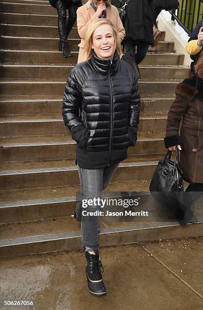 Comedian Chelsea Handler wears Sorels around Park City on January 22, 2016 in Park City, Utah.