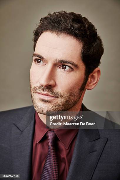 Tom Ellis of FOX's 'Lucifer' poses in the Getty Images Portrait Studio at the 2016 Winter Television Critics Association press tour at the Langham...