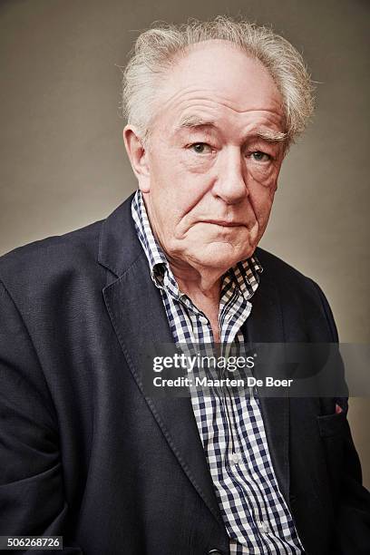 Michael Gambon of PBS' Masterpiece Theatre 'Churchill's Secret' pose in the Getty Images Portrait Studio at the 2016 Winter Television Critics...