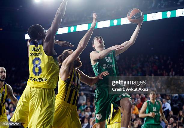 Emir Preldzic, #55 of Darussafaka Dogus Istanbul in action during the Turkish Airlines Euroleague Basketball Top 16 Round 4 game between Darussafaka...