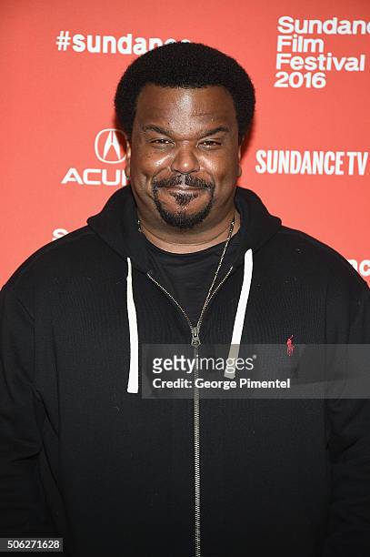 Actor Craig Robinson attends the "Morris From America" Premiere during the 2016 Sundance Film Festival at Eccles Center Theatre on January 22, 2016...