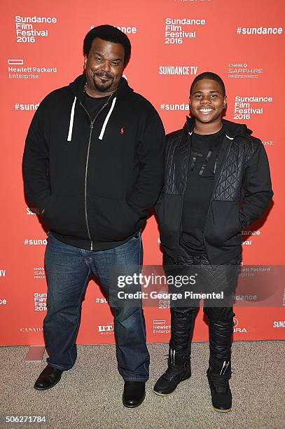Actors Craig Robinson and Markees Christmas attend the "Morris From America" Premiere during the 2016 Sundance Film Festival at Eccles Center Theatre...