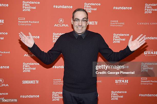 Director Chad Hartigan speaks on stage at the "Morris From America" Premiere during the 2016 Sundance Film Festival at Eccles Center Theatre on...