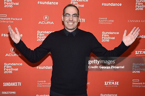 Director Chad Hartigan speaks on stage at the "Morris From America" Premiere during the 2016 Sundance Film Festival at Eccles Center Theatre on...