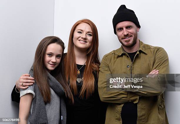 Actress Isabelle Allen, writer/actress Elizabeth Morris and director Martin Owen from the film "Let's Be Evil" pose for a portrait during the...