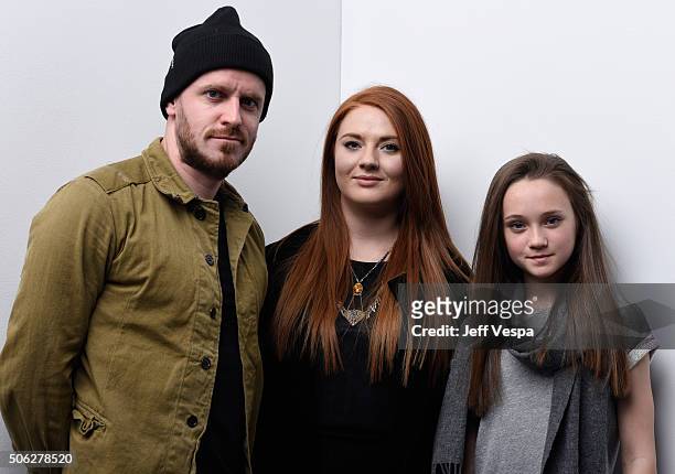 Director Martin Owen, writer/actress Elizabeth Morris and actress Isabelle Allen from the film "Let's Be Evil" pose for a portrait during the...
