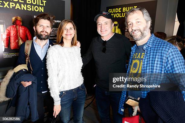 Producers Adam Scott and Naomi Scott, actor Bradley Whitford and producer/director Judd Apatow attend the Eddie Bauer Adventure House during the 2016...