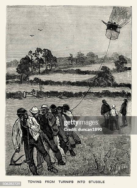hot air balloon - down memory lane stock illustrations