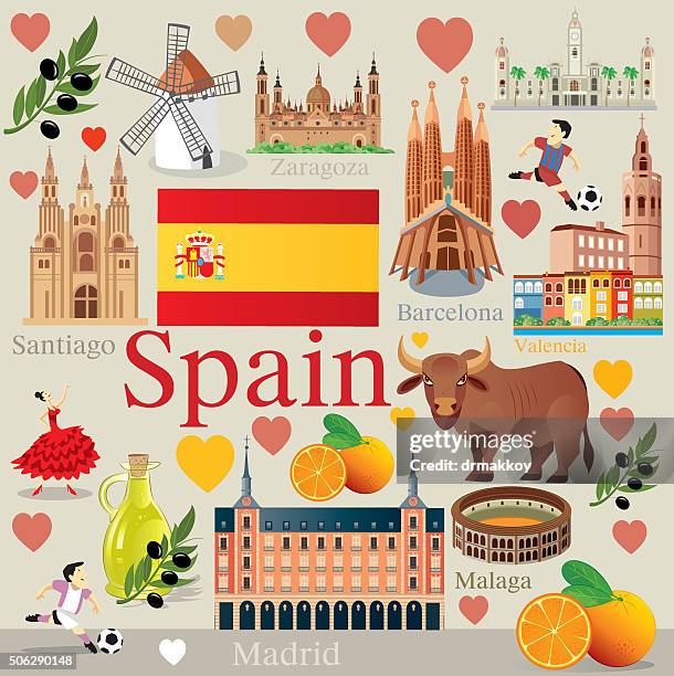 ilustrações de stock, clip art, desenhos animados e ícones de espanha viagens - valencia spain