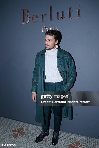 Football Player Marco Di Vaio attends the Berluti Menswear Fall/Winter 2016-2017 show as part of Paris Fashion Week on January 22, 2016 in Paris,...