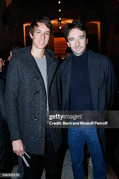 Alexandre Arnault and his brother General manager of Berluti Antoine Arnault attend the Berluti Menswear Fall/Winter 2016-2017 show as part of Paris...