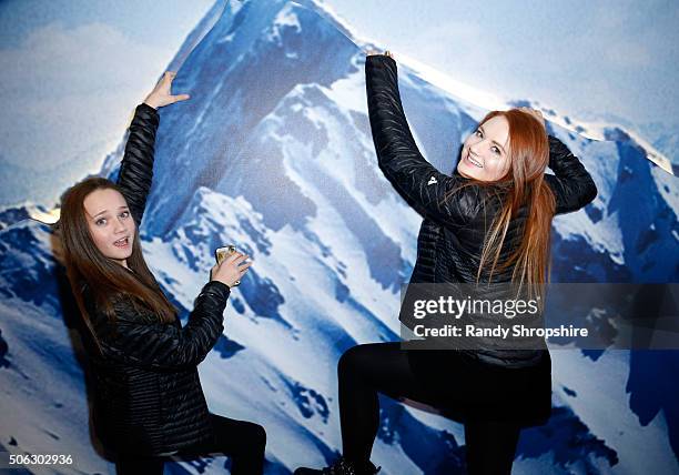 Actress Isabelle Allen and writer/actress Elizabeth Morris attend the Eddie Bauer Adventure House during the 2016 Sundance Film Festival at Village...
