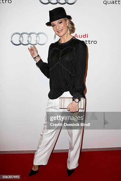 Maria Hoefl-Riesch attends the Audi Night 2016 at Hotel zur Tenne on January 22, 2016 in Kitzbuehel, Austria.