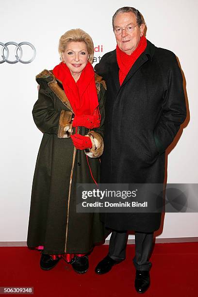 Maria Elisabeth Schaeffler and Juergen Thuman attend the Audi Night 2016 at Hotel zur Tenne on January 22, 2016 in Kitzbuehel, Austria.