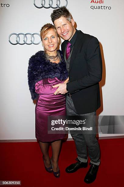 Martina Ertl-Renz and Sven Renz attend the Audi Night 2016 at Hotel zur Tenne on January 22, 2016 in Kitzbuehel, Austria.