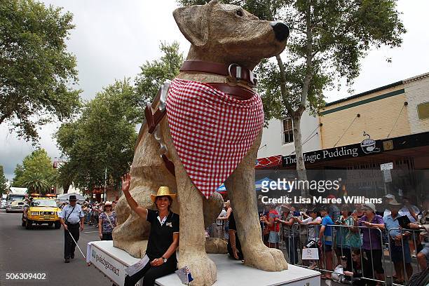 The guide dog float makes its way along Peel Street during the Tamworth Country Music Festival Calvacade on January 23, 2016 in Tamworth, Australia....