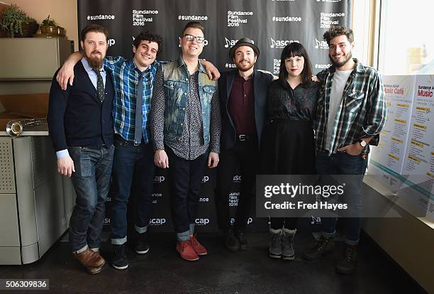 Jeremy Van Cleave, Adam Salamen, Steve Scott, Dave Munro, Casey Sullivan and Adrian Aiello of Air Traffic Controller attend the ASCAP Music Cafe 2016...